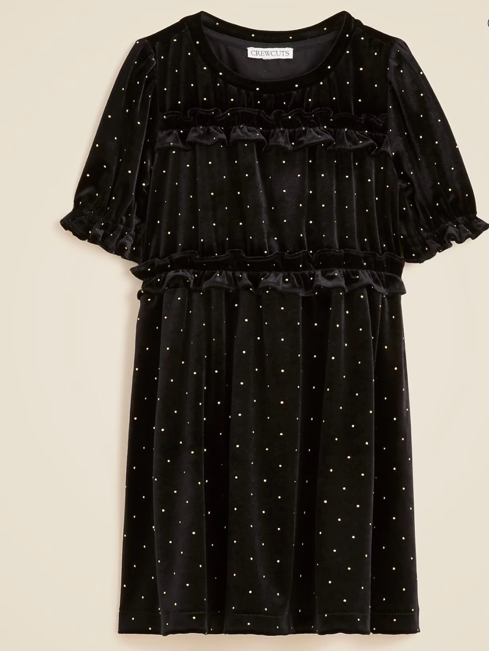J Crew Girls Studded Velvet Dress Black New size 6